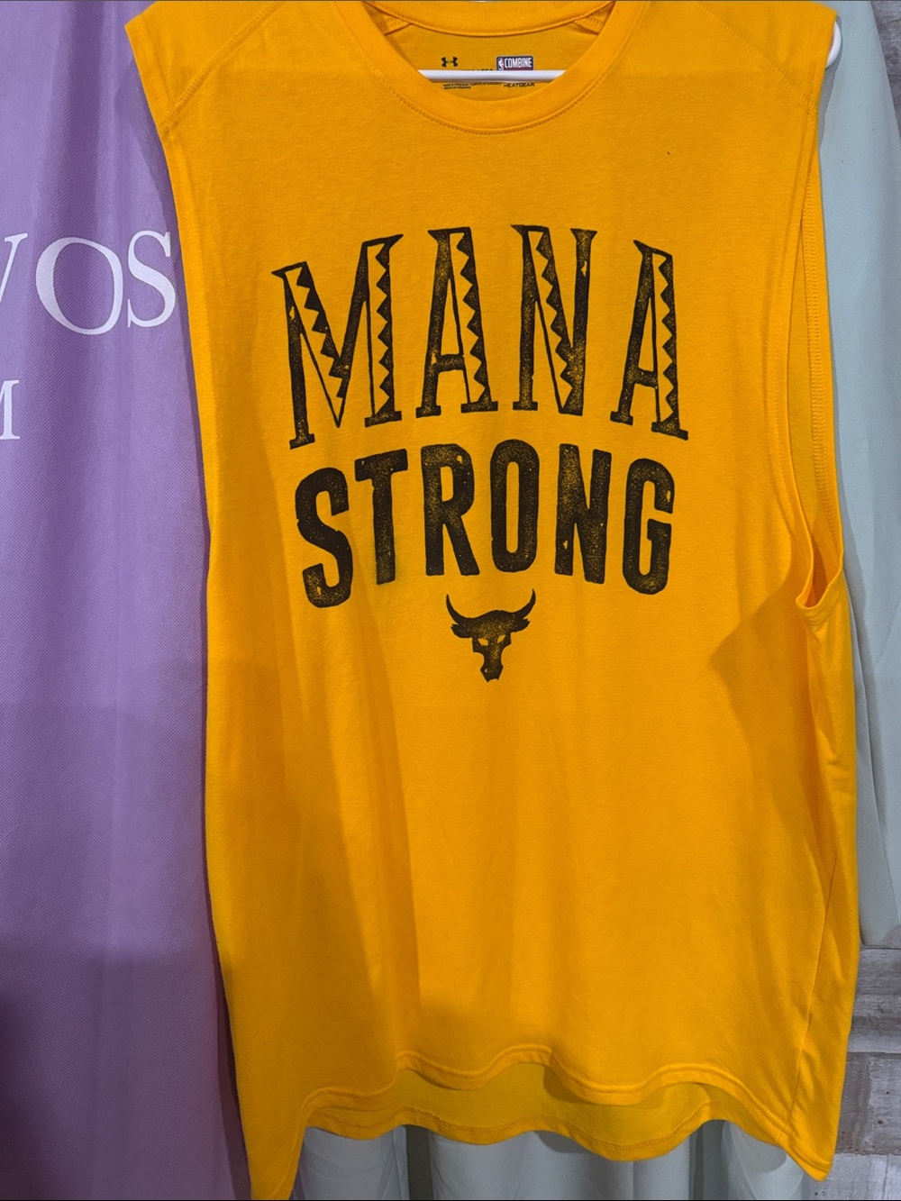 Under Armour Yellow "MANA STRONG" Muscle Tank